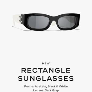 CHANEL Monochrome Rectangle Sunglasses